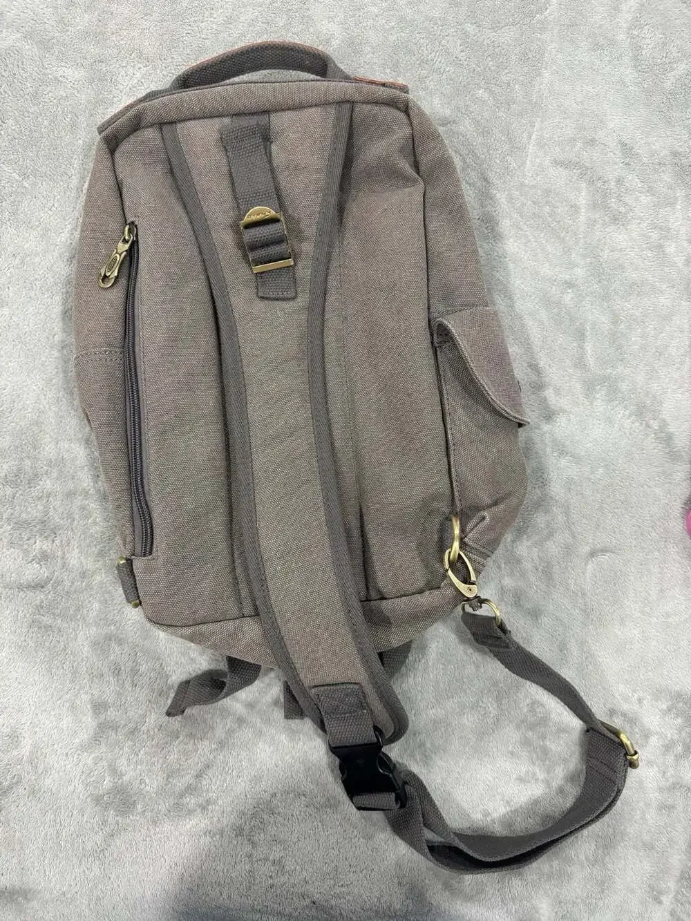 Kaukko Canvas Crossbody Sling Bag Backpack Grey FD252